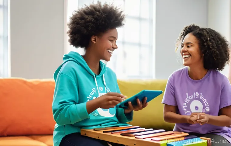 음악테라피사 실무 팁 - A compassionate female music therapist, dressed in comfortable, professional attire (e.g., a modest ... 음악테라피사 실무 팁 - A compassionate female music therapist, dressed in comfortable, professional attire (e.g., a modest ...