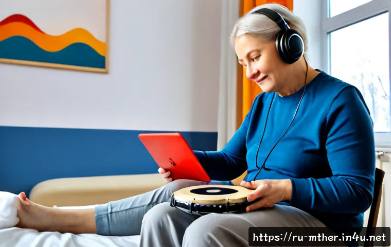Home 16 음악테라피사 최신 치료법 - Photorealistic modern music therapy session in a bright Moscow rehabilitation clinic, compassionate ...